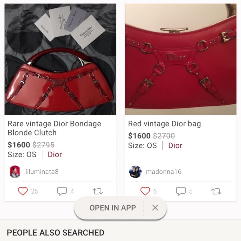 Dior Cherry Red Bondage Clutch - Picture 4 of 4